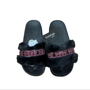 Bebe Girls Fur Slides 4/5